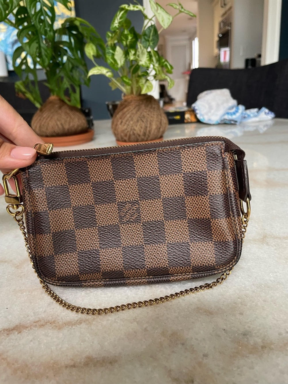Louis Vuitton Brown Damier Ebene Mini Pochette Accessories